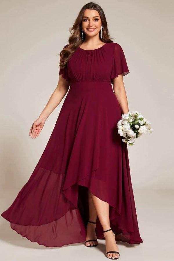 Asymmetrical Maxi Chiffon Dress CS0684 - COCOMELODY